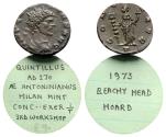 Ancient Coins - Quintillus (AD 270). Radiate / Antoninianus - Mediolanum