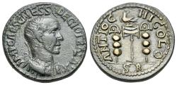 Ancient Coins - PISIDIA. Antioch. Trajanus Decius (249-251). Æ 25mm R/ Vexillum surmounted by eagle
