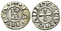 World Coins - Crusader ITALY. Genova (Genoa), Republic, c. 1139-1339. AR Denaro Castle / Cross