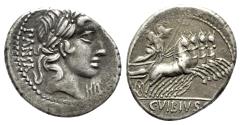 Ancient Coins - C. Vibius C.f. Pansa, Rome 90 BC. AR Denarius