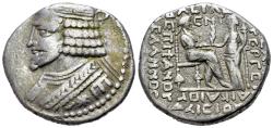 Ancient Coins - KINGS of PARTHIA. Vardanes I (circa AD 38-46). BI Tetradrachm. Seleukeia on the Tigris mint. Dated 345 SE (AD 44).