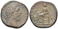 Ancient Coins - Commodus (AD 177-192). Æ Sestertius. R/ SALUS