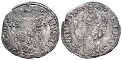 World Coins - Italy, Papal States. Ancona, Giulio III (1550-1555). AR Giulio. S. Peter. R/ Papal arms