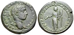 Ancient Coins - Elagabalus (AD 218-222). Moesia Inferior. Marcianopolis. Æ. Laureate head right. Homonoia standing left