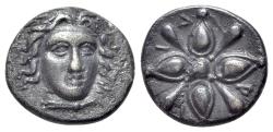 Ancient Coins - SATRAPS OF CARIA. Hidrieus, circa 351/0-344/3 BC. AR Trihemiobol, Halikarnassos.