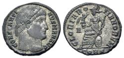 Ancient Coins - Constantine I (AD 307/10-337). Æ Nummus. Constantinople. Diademed head r. R/ GLORIA ROMANORVM / Δ / CONS.
