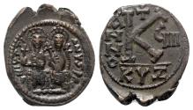 Ancient Coins - Justin II and Sophia (565-578). Æ 20 Nummi  - Cyzicus, year 9 (573/4)