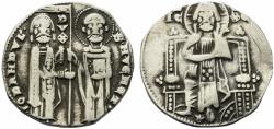 World Coins - Italy, Venezia. Giovanni Dandolo (1280-1289). AR Grosso. Doge and S. Marco  R/ Christ, nimbate
