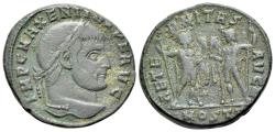 Ancient Coins - Maxentius (AD 307-312). Æ Follis. Ostia, 309-312. R/ The Dioscuri