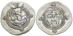 Ancient Coins - Sasanian Kings. Khusrau II (590-628). AR Drachm. RD (Rayy)