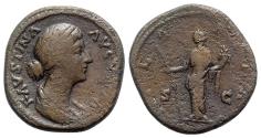 Ancient Coins - Faustina Junior (Augusta, 147-175). Æ Sestertius - R/ Hilaritas