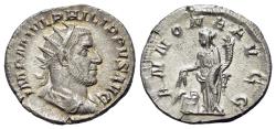 Ancient Coins - Philip I (AD 244-249). AR Antoninianus. Rome mint, 5th officina. 5th emission, AD 246. R/ ANNONA