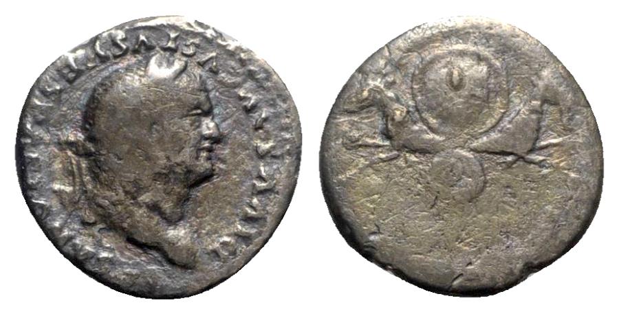 Ancient Coins - Divus Vespasian (died AD 79). AR Denarius - Rome - R/ Capricorns