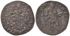 World Coins - Italy, Papal States. Roma, Paolo V (1605-1621). Æ Quattrino  R/ St. Paul