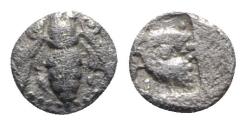 Ancient Coins - Ionia, Ephesos, c. 500-420 BC. AR Tetartemorion. Bee. R/ Head of eagle