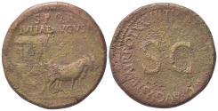 Ancient Coins - Julia Augusta (Livia, Augusta, 14-29). Æ Sestertius. Rome, 22-3. Ornamented carpentum drawn r. by two mules. R/ Legend around large S • C.