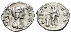 Ancient Coins - Julia Domna (wife of Septimius Severus, AD 193-217) AR Denarius R/ PIETAS