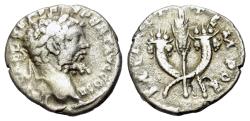 Ancient Coins - Septimius Severus. AD 193-211. AR Denarius / FELICIT TEMPOR, two crossed cornucopias.