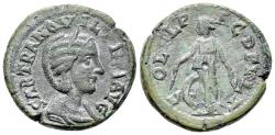 Ancient Coins - Tranquillina (Augusta, 241-244). Thrace, Deultum. Æ 22mm R/ Nemesis standing