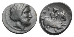 Ancient Coins - Thessaly, Krannon, c. 400-300 BC. Æ Dichalkon. R/ Horseman