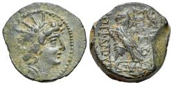 Ancient Coins - Seleukid Kings, Antiochos VIII (121/0-97/6 BC). Æ 19mm. Antioch. R/ EAGLE ON THUNDERBOLT