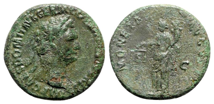 Ancient Coins - Domitian (81-96). Æ As - R/ Moneta