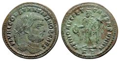 Ancient Coins - Constantius I (Caesar, 293-305). Æ Follis - Cyzicus - R/ Genius