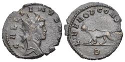 Ancient Coins - Gallienus (AD 253-268) BI Antoninianus. "Animal/ Mythical series" issue. R/ PANTHER