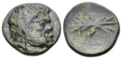 Ancient Coins - Asia Minor, Uncertain mint, c. 2nd-1st century BC. Æ 16mm. Laureate head of Zeus R/ Winged thunderbolt