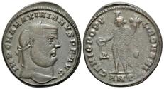 Ancient Coins - Maximianus (AD 286-305). Æ Nummus. Antioch. R/ GENIUS