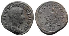 Ancient Coins - Gordian III (238-244). Æ Sestertius - Rome - R/ Concordia