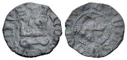 Ancient Coins - Principality of Achaea. Gui II de La Roche (1287-1308). BI Denier. Thebes. Cross pattée. R/ Château tournois.