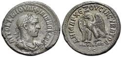 Ancient Coins - Philip I (244-249). Seleucis and Pieria, Antioch. AR Tetradrachm. AD 248-9. R/ EAGLE