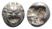 Ancient Coins - Mysia, Parion, 5th century BC. AR Drachm. Gorgoneion facing with protruding tongue