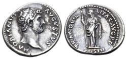 Ancient Coins - Hadrian (AD 117-138) AR Denarius. Rome mint. R/ TRANQUILLITAS