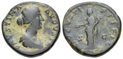 Ancient Coins - Faustina Junior (Augusta, 147-175). Æ Sestertius. Rome, c. 154-7.  R/ CONCORDIA