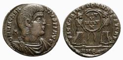 Ancient Coins - Magnentius (350-353). Æ - Ambianum - R/ Victories
