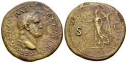 Ancient Coins - Galba (68-69). Æ Sestertius. Rome, c. November AD 68. R/ Victory