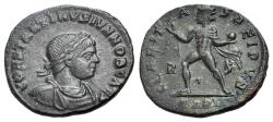 Ancient Coins - Constantine II (as Caesar. 317-337 AD) Æ Follis - Nummus. Arles, AD 317. R/ SOL