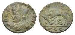 Ancient Coins - Commemorative Series (AD 330-354). Æ Follis. Contemporary imitation. Imitating an official type of the Lugdunum (Lyon) mint, struck under Constantine I