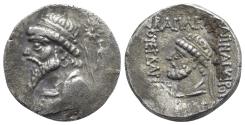 Ancient Coins - Kings of Elymais, Kamnaskires V (c. 54/3-33/2 BC). AR Tetradrachm. Seleukeia on the Hedyphon.
