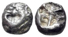 Ancient Coins - Mysia, Parion, 5th century BC. AR Drachm. Facing gorgoneion with protruding tongue