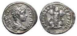 Ancient Coins - Caracalla (198-217). AR Denarius - R/ Trophy