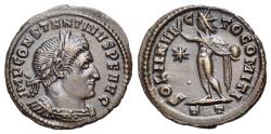 Ancient Coins - Constantinus I the Great (AD 306-336).  Æ Numus - Follis. Ticinum mint. R/ SOL Ex A. H. Baldwin & Co