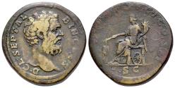 Ancient Coins - Clodius Albinus (Caesar, 193-195). Æ Sestertius. Rome, 194-5. R/ Fortuna seated