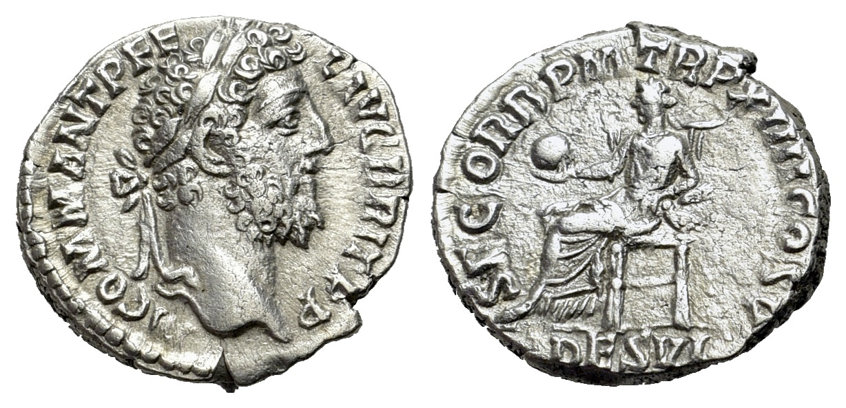 Commodus (AD 177-192). AR Denarius. Rome mint. Struck AD 189. R/ SECURITAS