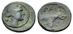 Ancient Coins - ITALY Northern Lucania, Paestum, 218-201 BC. Æ Sextans. R/ Forepart of boar