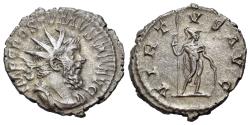 Ancient Coins - Postumus (Romano-Gallic Emperor, 260-269). AR Antoninianus. Cologne, 262. R/ VIRTUS