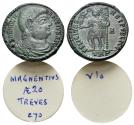 Ancient Coins - Magnentius (350-353). Æ 22mm. Treveri, 350. R/ Emperor standing