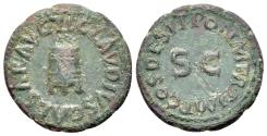Ancient Coins - Claudius (AD 41-54). Æ Quadrans. Rome, AD 41. Modius. R/ Large S • C